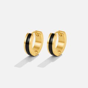 Beautful Earth Botique Leigh Black Hoop Earrings